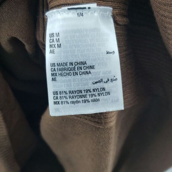 Jm Collection Button-Sleeve Sweater Brown Size Medium (AL) - Picture 4 of 7